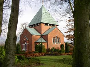 Her er et billede af Hovborg Kirke