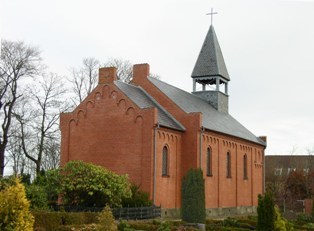 Her er et billede af Stenderup Kirke